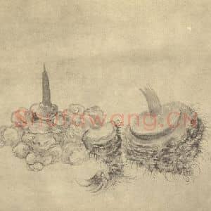 清代 恽寿平国画作品《芋》摘自 南画大成 卷五