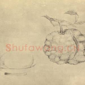 清代 边寿民国画作品《果实》摘自 南画大成 卷五