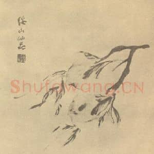 清代 陈豪国画作品《佛手》摘自 南画大成 卷五