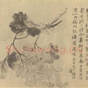 清代 陆恢国画作品《葡萄》摘自 南画大成 卷五