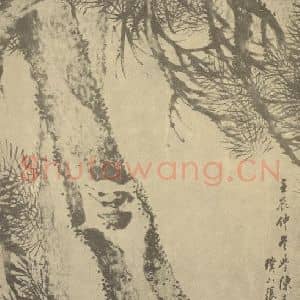 清代 张琢国画作品《画松》摘自 南画大成 卷五