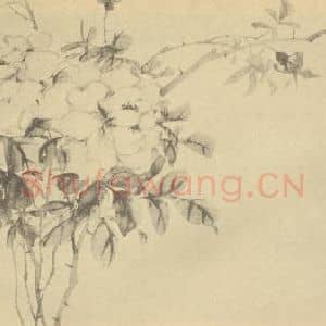 清代 吴熙载国画作品《蔷薇》摘自 南画大成 卷五