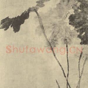 清代 朱耷国画作品《莲塘野鸭图》摘自 南画大成 卷六