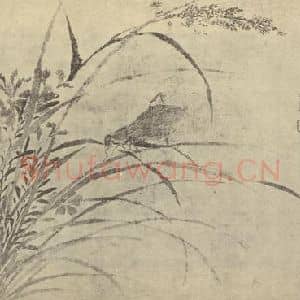 清代 恽寿平国画作品《画艳草秋虫》摘自 南画大成 卷六
