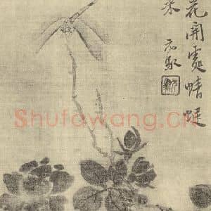 清代 马元驭国画作品《蜻蜓图》摘自 南画大成 卷六