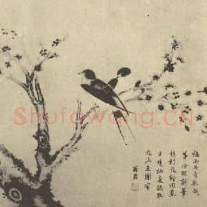 清代 蒋廷锡国画作品《慈子双栖》摘自 南画大成 卷六
