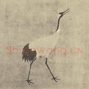 宋·辽代 宋徽宗赵佶国画作品《六鹤图(二)》摘自 南画大成 卷六