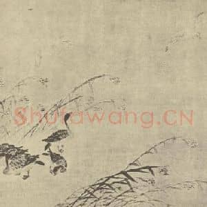 清代 边寿民国画作品《芦雁图(五)》摘自 南画大成 卷六