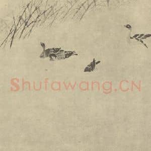 清代 边寿民国画作品《芦雁图(八)》摘自 南画大成 卷六