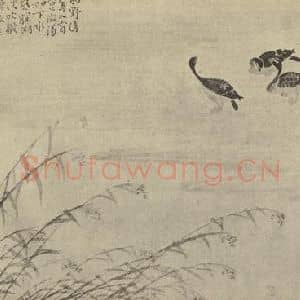 清代 边寿民国画作品《芦雁图(九)》摘自 南画大成 卷六