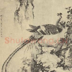 清代 沈铨国画作品《丹凤朝阳图》摘自 南画大成 卷六