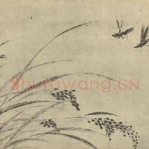 清代 翁雒国画作品《矾螽图》摘自 南画大成 卷六