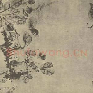 清代 翁雒国画作品《仿宋人花鸟》摘自 南画大成 卷六