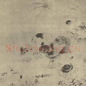 清代 翁雒国画作品《秋鹁图》摘自 南画大成 卷六
