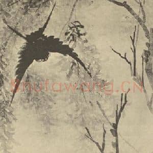 清代 任熊国画作品《花鸟》摘自 南画大成 卷六
