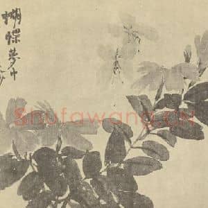 清代 赵之谦国画作品《蝴蝶图》摘自 南画大成 卷六