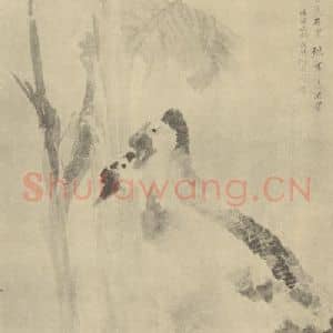 清代 任颐国画作品《群鹅芭蕉图》摘自 南画大成 卷六