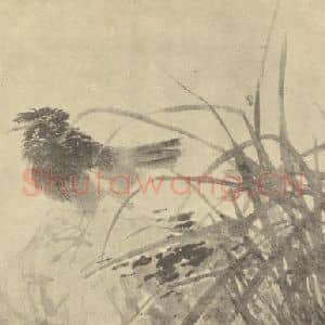 清代 任颐国画作品《花鸟》摘自 南画大成 卷六