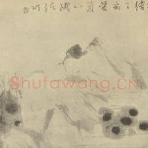 清代 任颐国画作品《画螺莲》摘自 南画大成 卷六