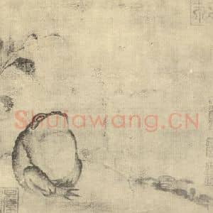 宋·辽代 宋人国画作品《虾蟆图》摘自 南画大成 卷六