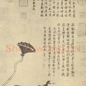 元代 赵孟頫国画作品《仿黄筌莲塘图》摘自 南画大成 卷六