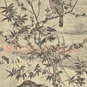 元代 王渊国画作品《桃竹春禽图》摘自 南画大成 卷六