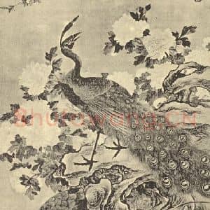 明代 陆治国画作品《锦圃鸣春图》摘自 南画大成 卷六