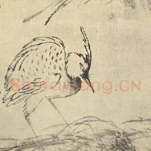 明代 徐渭国画作品《鹭鹚图》摘自 南画大成 卷六