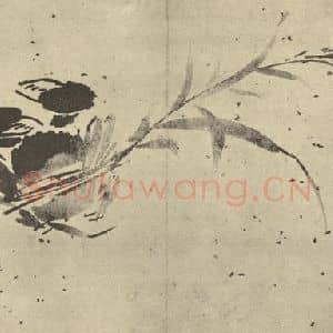 明代 徐渭国画作品《芦蟹》摘自 南画大成 卷六