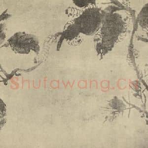 明代 徐渭国画作品《画蠋》摘自 南画大成 卷六