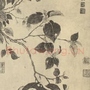 明代 文俶国画作品《春蚕食叶图》摘自 南画大成 卷六