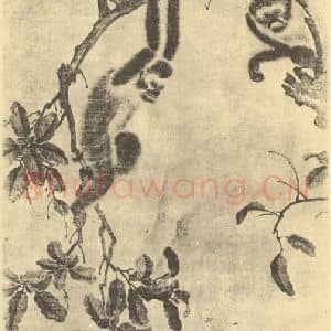 元代 颜辉国画作品《封矦图》摘自 南画大成 卷七