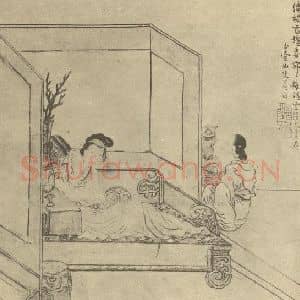 清代 改琦国画作品《士女图(五)》摘自 南画大成 卷七