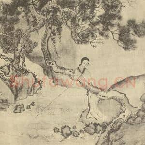 清代 费丹旭国画作品《拟古士女图(三)》摘自 南画大成 卷七
