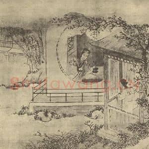 清代 费丹旭国画作品《拟古士女图(十一)》摘自 南画大成 卷七
