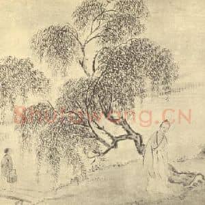 清代 王素国画作品《画人物图(三)》摘自 南画大成 卷七