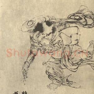 清代 任颐国画作品《人物兽畜图(三)》摘自 南画大成 卷七