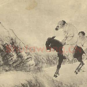 清代 任颐国画作品《人物兽畜图(九)》摘自 南画大成 卷七