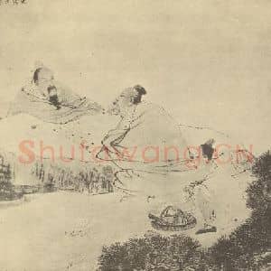 清代 任颐国画作品《人物兽畜图(十二)》摘自 南画大成 卷七