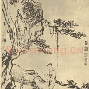 明代 周臣国画作品《宁戚饭牛图》摘自 南画大成 卷七