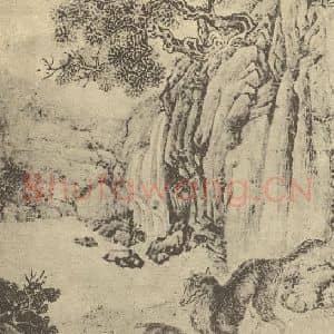 清代 张穆国画作品《狻猊图》摘自 南画大成 卷七