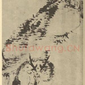清代 朱耷国画作品《鹿图》摘自 南画大成 卷七