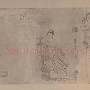 唐代 吴道玄国画作品《送子天王图(二)》摘自 南画大成 卷七