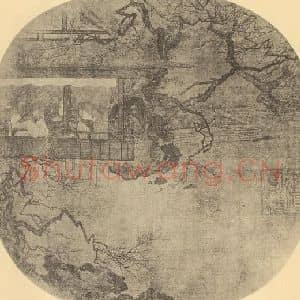 宋代 佚名国画作品《山水扇面图》摘自 南画大成 卷八