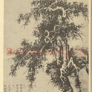 明代 王绂国画作品《山水轴(三)》摘自 南画大成 卷九