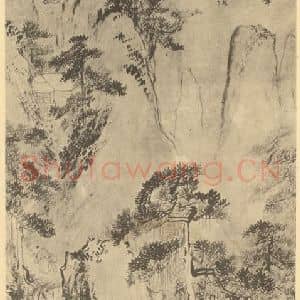明代 刘珏国画作品《山水轴(一)》摘自 南画大成 卷九