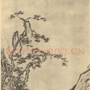 明代 周臣国画作品《山水轴(一)》摘自 南画大成 卷九