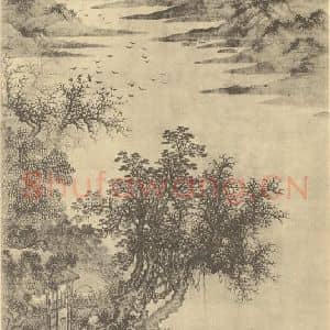 明代 谢时臣国画作品《山水轴(三)》摘自 南画大成 卷九