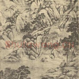 明代 董其昌国画作品《山水轴(一)》摘自 南画大成 卷九