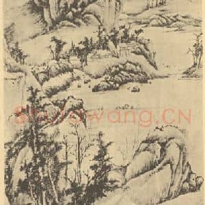 明代 程嘉燧国画作品《山水轴(一)》摘自 南画大成 卷九
